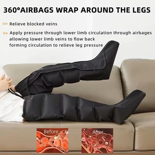 product_image_name-Generic-Masseur de jambes électrique à pression d'air, 3 Modes, 3 Vitesses, Massage 360°/3D, Système à double pression, Soins intelligents des jambes pour une relaxation complète avec télécommande.-4