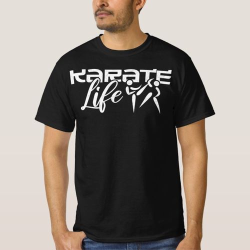 product_image_name-Generic-Karate design with combative silhouettes T-Shirt unique design - t shirt tres bon qualite-1