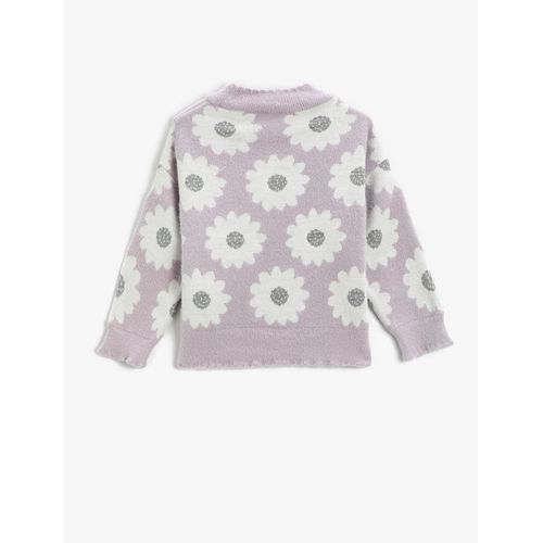 product_image_name-Koton-PULL MAILLE POUR FILLE - MOTIFS LILAS-2