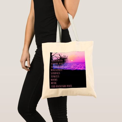 product_image_name-Generic-Tote Bag Palm Tree Yellow Violet Unique, haute qualité-1