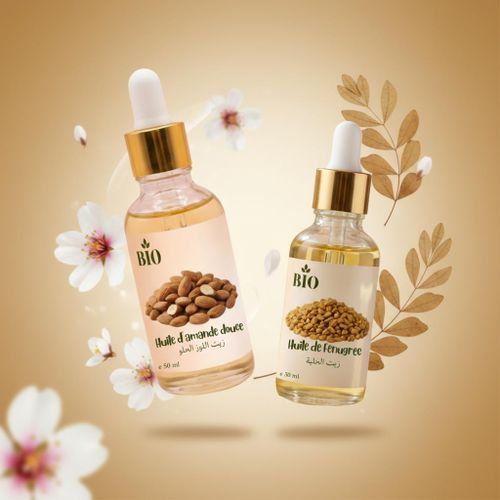product_image_name-Bio-Duo Huile de amande douce 50 ml + Huile fenugree 30 ml soin cosmétique naturel-1