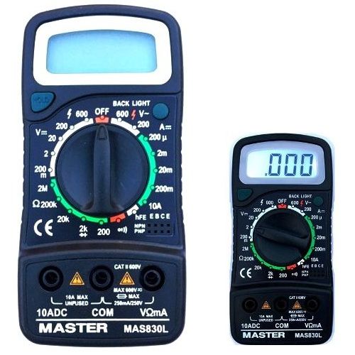 Master Multimètre Digital Ampèremètre Voltmètre Ohm Metrix AC DC MAS830L à  prix pas cher