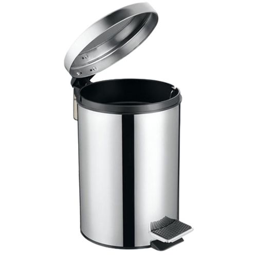 product_image_name-Boston-Poubelle 8L Litres INOX en Acier Inoxydable avec Pédale – Corbeille Métallique 8L pour Bureau, Cuisine et Salle de Bain-2