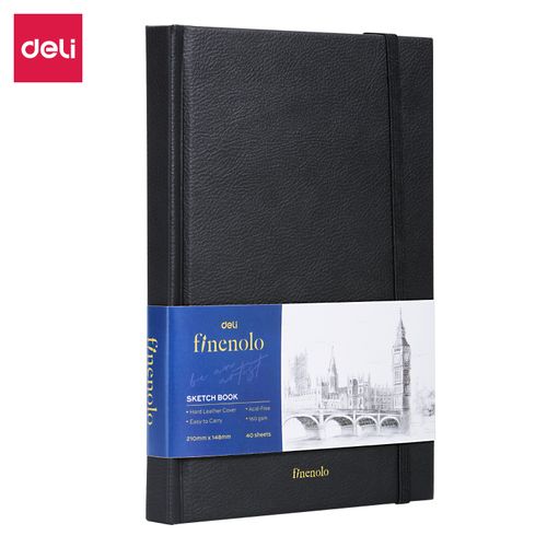 Deli Carnet de Croquis Bloc de Dessin A5 - 40 feuilles, 160 g/m² - Finenolo  Sketch Book à prix pas cher