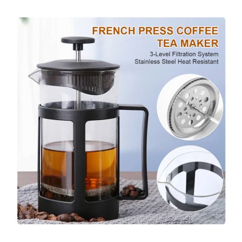 Cafetière Et Théière À Presse Française 1 Pièce, Cafetière Multifonction En  Verre De Grande Capacité En Acier Inoxydable 304, Théière À Seringue À Thé