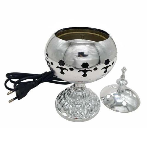 product_image_name-Generic-Mbikhra électrique élégante en métal avec perle, Encensoir & Brûleur d'encens Argenté-3