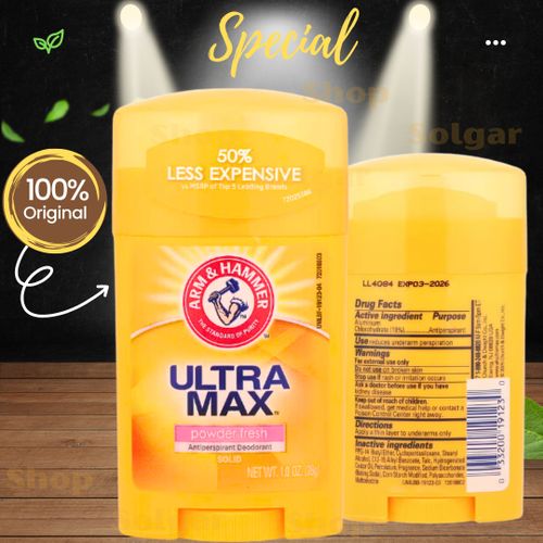 product_image_name-Arm & Hammer-UltraMax, Déodorant anti-transpirant en stick, Powder Fresh, 28 g-1