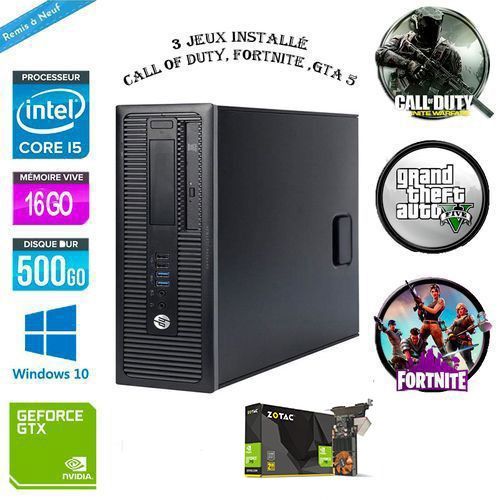 Hp PC GAMER i5 4éme Gén - 16GB RAM - 500GB HDD - NVIDIA GT 710 2GB -  Windows 10 - remis à neuf à prix pas cher