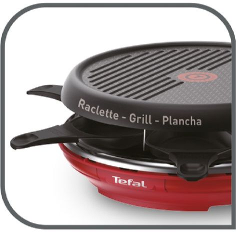 Tefal RACLETTE COLORMANIA GRILL PLANCHA 6 COUPELLES ROUGE RE12A512