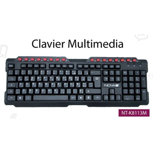 Novatec Clavier Pc Azerty Français-Arabe multimedia keyboard Clavier de  bureau à prix pas cher