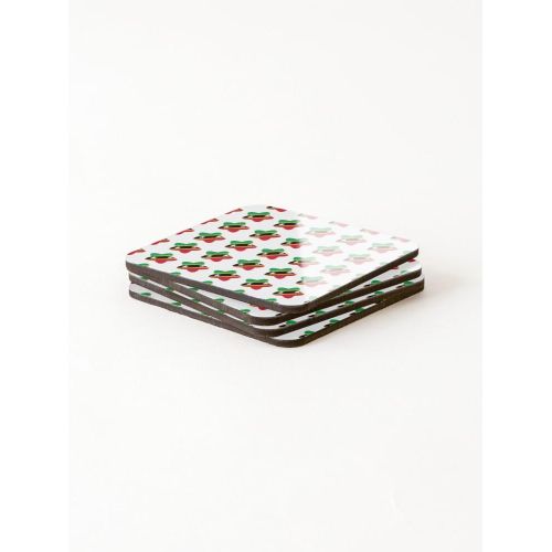 product_image_name-Generic-4 Dessous de Verre Motif étoile du drapeau de Saint-Kitts-et-Nevis sous tasse unique -3