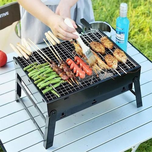 Barbecue de camping BBQ à charbon de bois en acier inoxydable Grill pliable  pliable