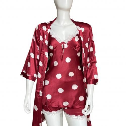 Generic Chemise de nuit 3 pieces Rouge en satin couture nuisette a prix pas cher Jumia Maroc