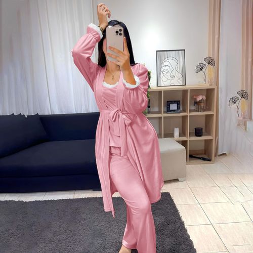 product_image_name-MaBella-Pyjama Velours Ensemble 3 pièces pour femme ROSE KACHIRI-3