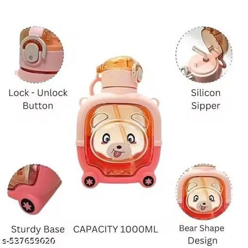 product_image_name-Generic-زجاجة ماء بتصميم رائع على شكل دب للفتيات، مانعة للتسرب، مع تصميم كرتوني لطيف، بسعة كبيرة (1 لتر)، مثالية كهدية عيد ميلاد للأطفال.-5