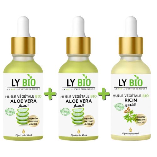 product_image_name-LY BIO-PACK 2 X HUILE ALOE VERA 50ml - PIPETTE + HUILE RICIN 50ml - PIPETTE-1