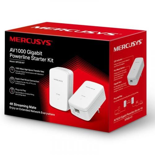 Mercusys Pack de 2 CPL MP500 KIT CPL AV1000 ,Gigabit Powerline Starter  1000Mbps à prix pas cher