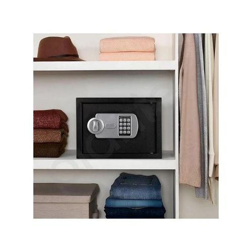 product_image_name-Generic-Coffre-fort pour la maison, Coffre-fort électronique avec accès par code PIN utilisateur et maître, clé de secours, Coffre-fort d'hôtel, 16 Litres Noir (25 x 35 x 25 cm)-2