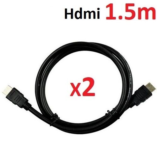 Generic Lot de 2 Câbles HDMI 1.5 mètres - Connectez vos appareils en haute  définition à prix pas cher