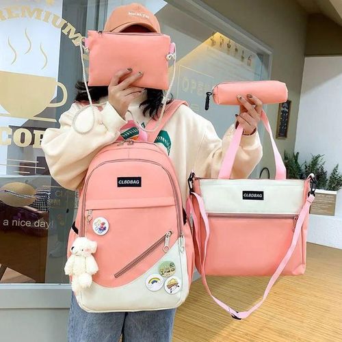 Generic Sac a Dos ecole Cartable Enfant Fille Sac Bandouliere Femme Trousse Scolaire Sac a main femme 4 Pieces a prix pas cher Jumia Maroc