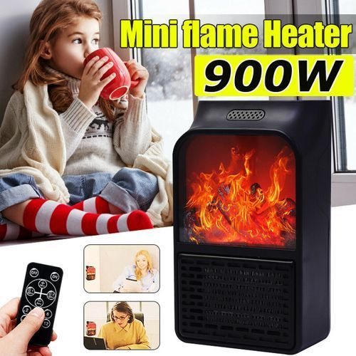 Generic Mini Chauffage électrique portable 900W Avec télécommande , Haute  qualité à prix pas cher