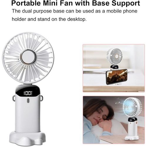 product_image_name-Generic-Mini Ventilateur Portable, Ventilateur à Main Avec écran LED, USB Rechargeable-3