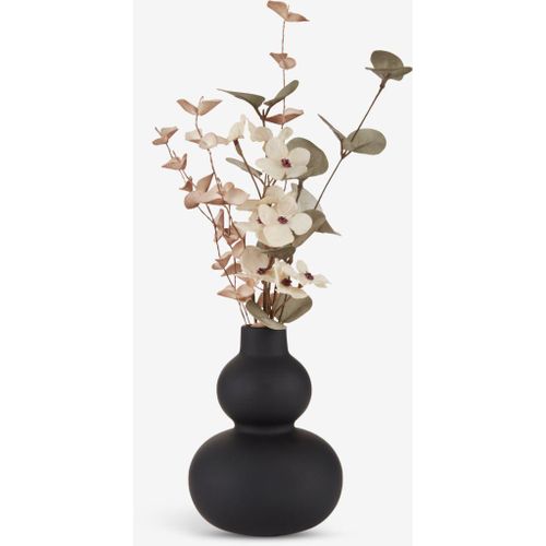 product_image_name-Generic-Vase Décoratif Noir en Grès Ø11x15cm Design Élégant Moderne pour Fleurs Séchées Fraîches Décoration Intérieure-1