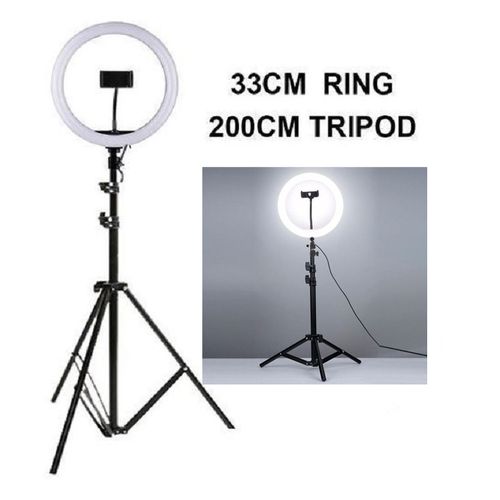 Generic Ring Light LED 33cm avec trepied et Support TElephone, Selfie Ring  Light pour Live Video/Maquillage/Vlog à prix pas cher