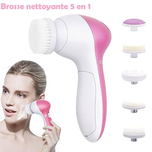 Generic Brosse Nettoyante pour Visage Brosse Électrique 5 en 1 pour  Nettoyage et Massage à prix pas cher