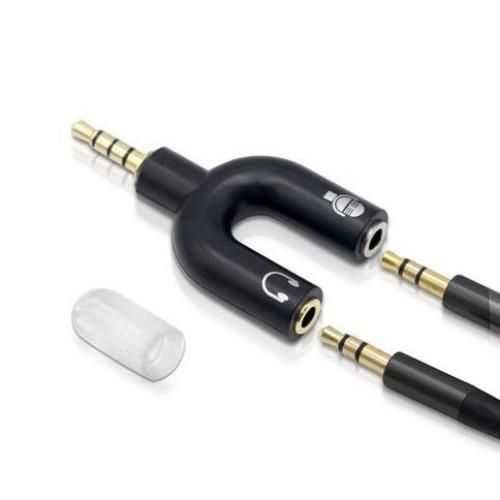 Generic ADAPTATEUR AUDIO ÉCOUTEUR / CASQUE + MICRO PRISE U Y 3.5MM JACK  MÂLE A 2 FEMELLE à prix pas cher