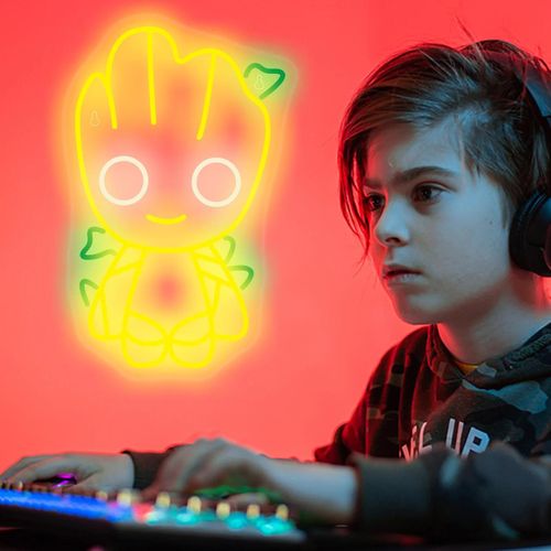 product_image_name-Generic-Groot Cute Guardians Of The Galaxy Marvel Superhero, Enseigne au néon, signes lumineux LED, décor artistique mural, salle de jeux, cadeau-4