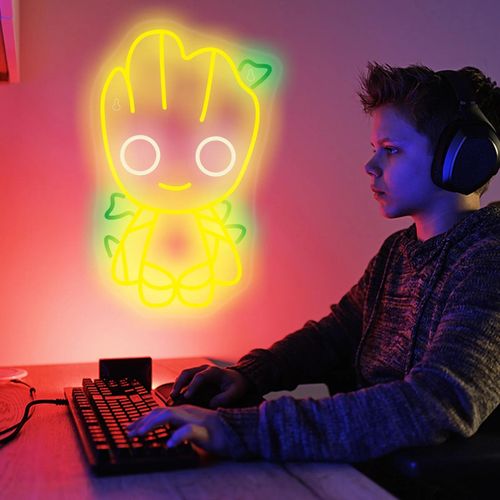 product_image_name-Generic-Groot Cute Guardians Of The Galaxy Marvel Superhero, Enseigne au néon, signes lumineux LED, décor artistique mural, salle de jeux, cadeau-5