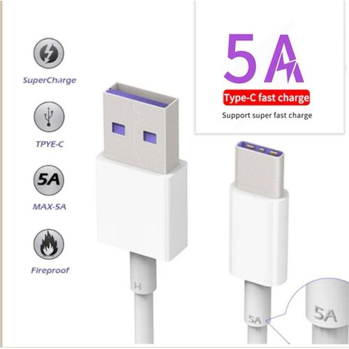 Generic Câble de USB type C et 5 A de suralimentation pour charge rapide  pour Huawei à prix pas cher