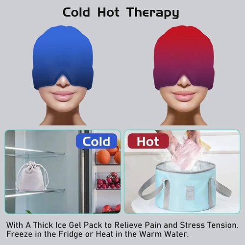product_image_name-Generic-Bonnet anti-migraine Noir avec masque de glace pour migraines, tensions, sinus et stress-2