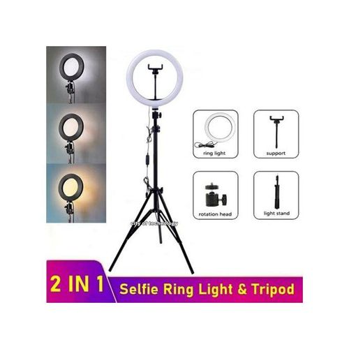 product_image_name-Generic- Lighting Ring Light 26 cm avec support 210 cm Aluminium Eclairage professionnel-2