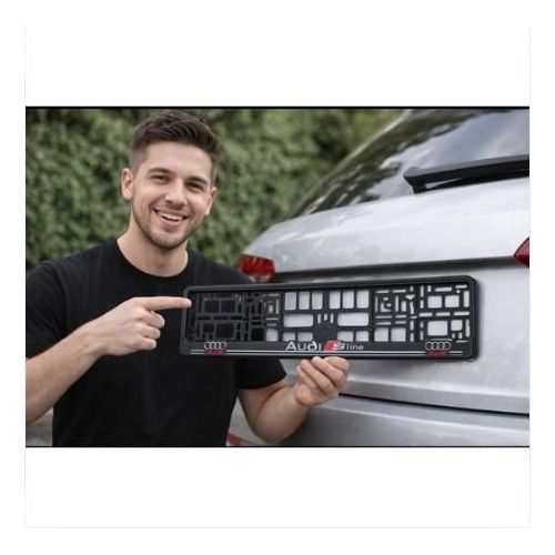 product_image_name-General-Cadre Plaque d’Immatriculation Audi S-Line – Support Noir Premium (2 Pièces)-5