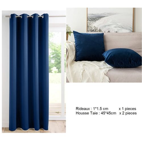 product_image_name-Generic-Pack 3 pièces Panneau de rideau et 2 Housse de Taie-2