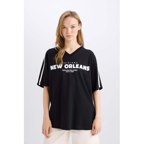 product_image_name-Defacto-تيشيرت نص كم اوفر سايز مطبوع برقبة V-3