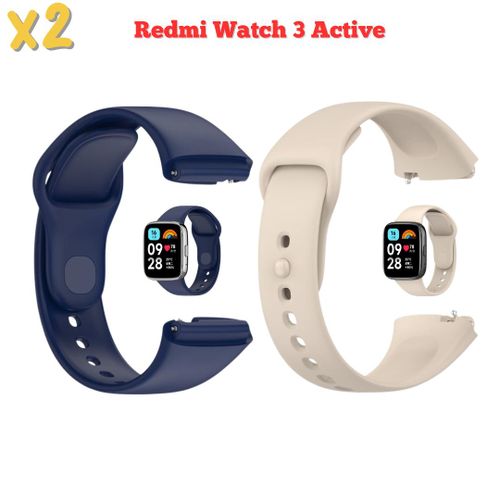 product_image_name-Generic-Set 2 x Bracelet de rechange pour Redmi Watch 3 Active / Bleu + Beige-1