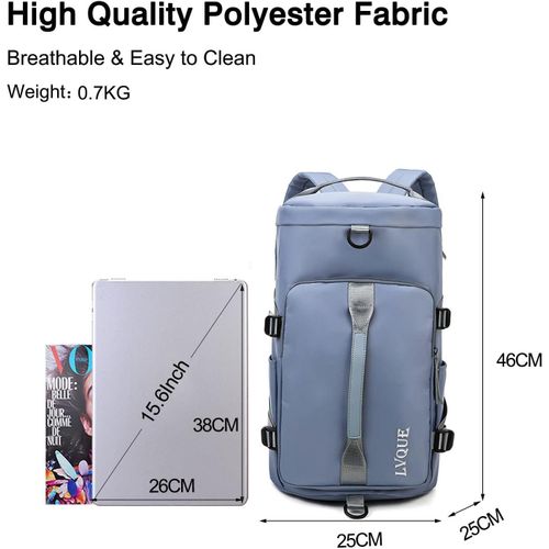 product_image_name-Generic-حقيبة سفر رياضية متعددة الاستخدامات من قماش أوكسفورد الأزرق مع قسم للأحذية وتصميم مقاوم للارتداء-3