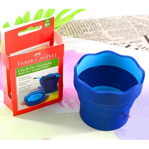 product_image_name-Faber Castel-فابر كاستل: وعاء ماء وفرشاة كليك آند جو قابلة للطي: أزرق-2