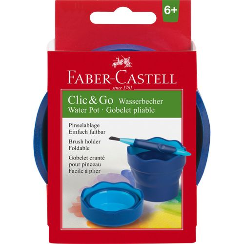 product_image_name-Faber Castel-فابر كاستل: وعاء ماء وفرشاة كليك آند جو قابلة للطي: أزرق-4