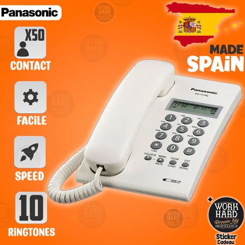 Panasonic Téléphone fixe filaire identification LCD,30 appel