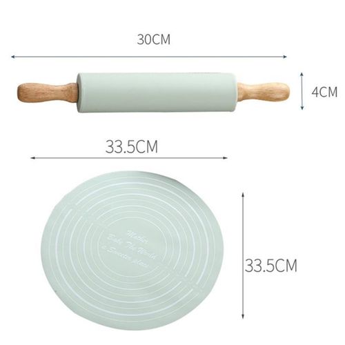 Generic Rouleau + Tapis de Cuisson en Silicone, Tapis Patisserie