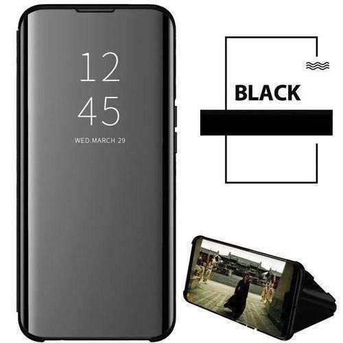 product_image_name-QUIVANA-غطاء Clear View لهاتف Samsung A16، غطاء أسود مع حامل-1