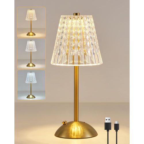 product_image_name-Generic-مصباح طاولة LED قابل لإعادة الشحن بالبطارية، بإضاءة متغيرة و3 ألوان، تشطيب بالذهب المصقول، مصابيح تعمل باللمس لاسلكياً لغرف النوم، والمعيشة، والبار، والمطاعم-5