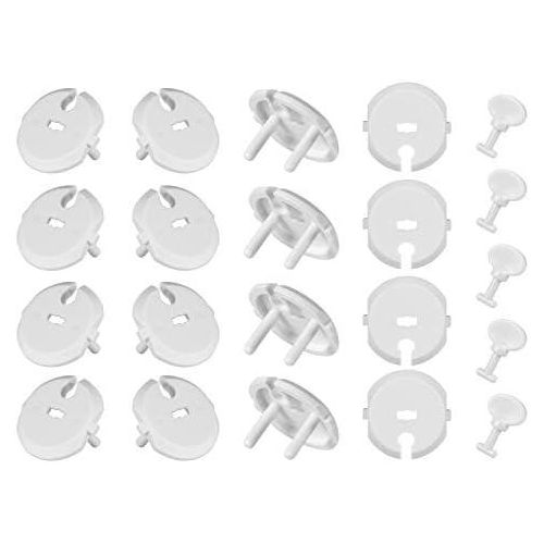 product_image_name-Generic-10 pièces Caches Prises pour Sécurité des Enfants, Caches Prises Électrique à Mécanisme Tournant pour Prises Normalisées 2 Trous, Blanc-5