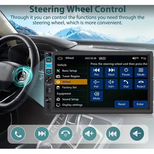 product_image_name-Generic-Autoradio Double Din 7 Pouces Écran Tactile – Lecteur MP5, Radio FM, MirrorLink Sans Fil, Entrées USB TF AUX-4