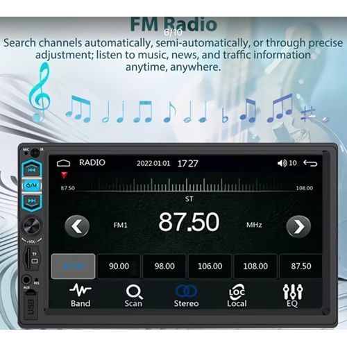 product_image_name-Generic-Autoradio Double Din 7 Pouces Écran Tactile – Lecteur MP5, Radio FM, MirrorLink Sans Fil, Entrées USB TF AUX-6