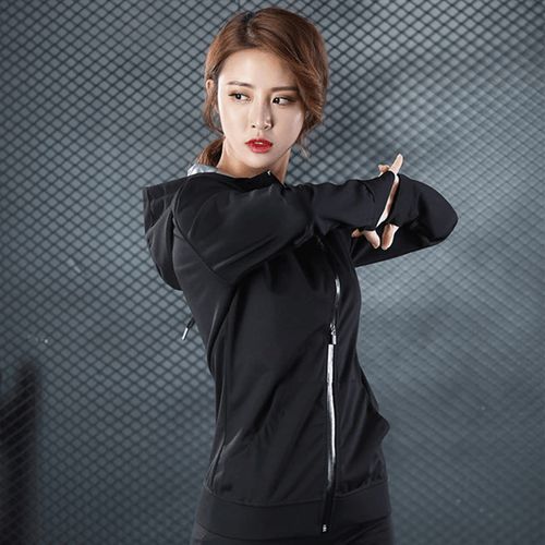 product_image_name-Generic-Women Running Sets Female Sauna Suit Set Girl Burn Belly Fat Compression Suit Slimming Body Shape Pants and Long Sleeve Jackets-4